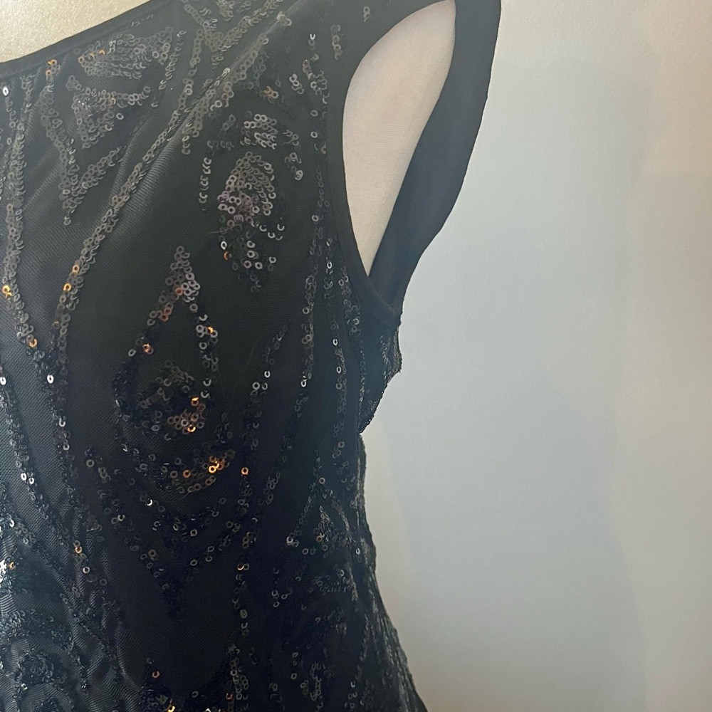 Connected Apparel Black Sequin Dress - Picture 3 of 7